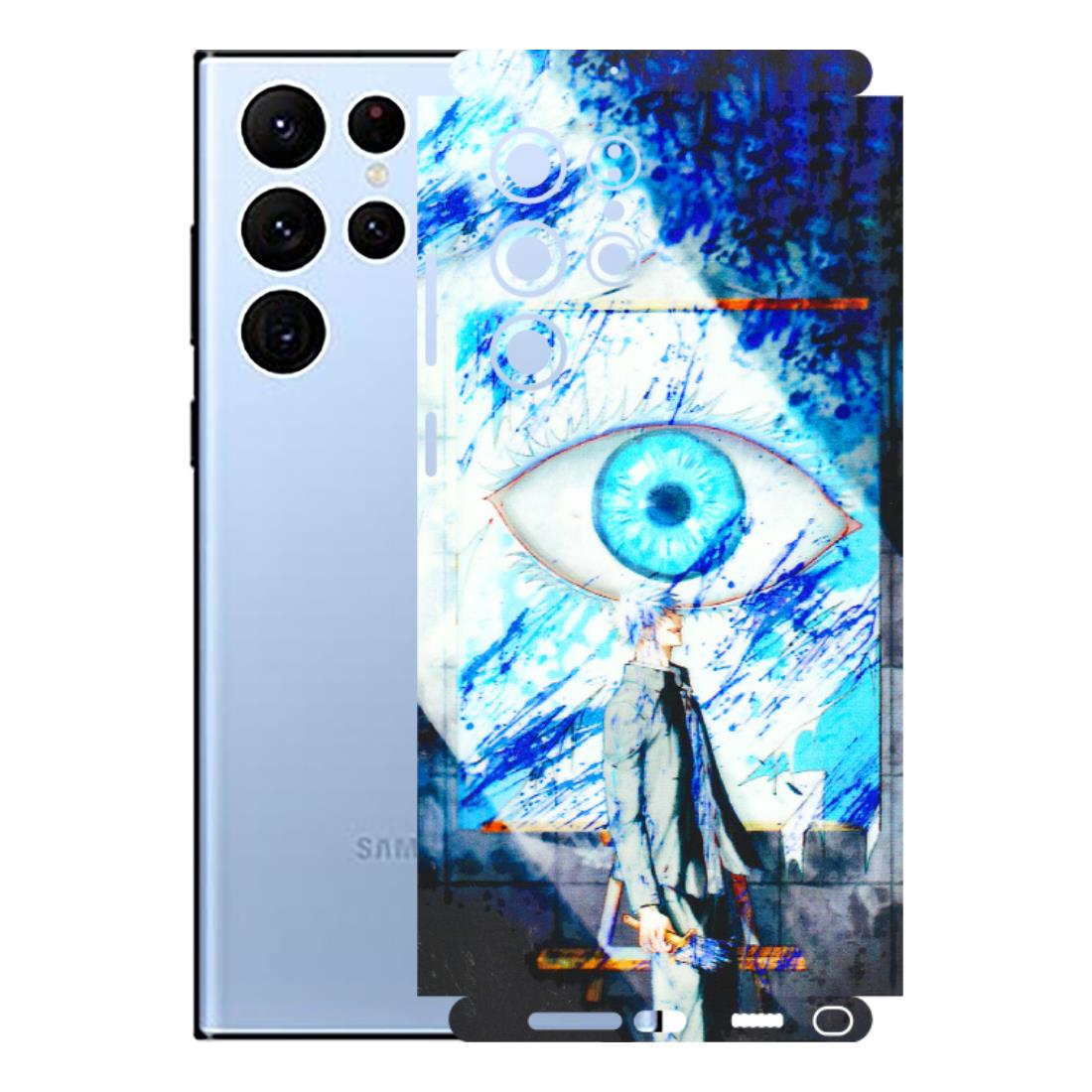 Samsung A/S Series Phone Skins (All Models) - Anime Sea Blue Eye - 3D Embossed Finish (L-318) Samsung Galaxy S22 Ultra