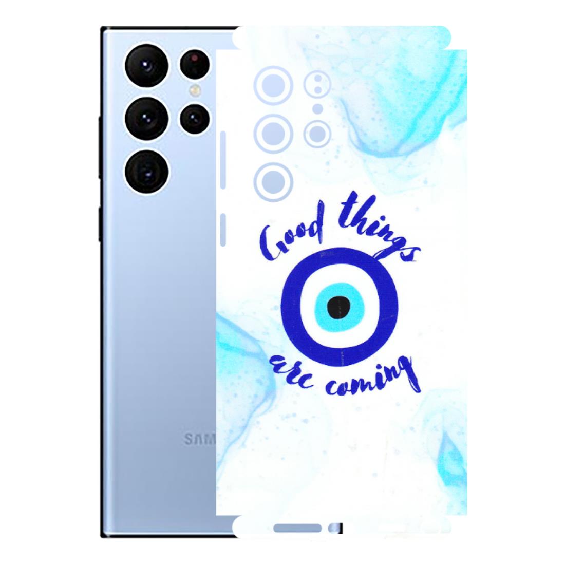 Samsung A/S Series Phone Skins (All Models) - Evil Eye Good Things Are Coming - 3D Embossed Finish (L-322) Samsung Galaxy S22 Ultra