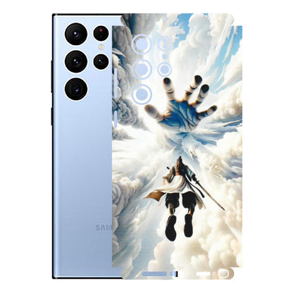 Samsung A/S Series Phone Skins (All Models) - Big Hand With Monkey King - 3D Embossed Finish (L-323) Samsung Galaxy S22 Ultra