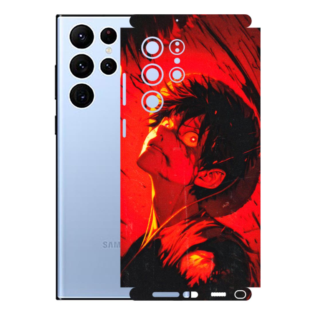 Samsung A/S Series Phone Skins (All Models) - D.Luffy Power Up One Piece Anime - 3D Embossed Finish (L-326) Samsung Galaxy S22 Ultra