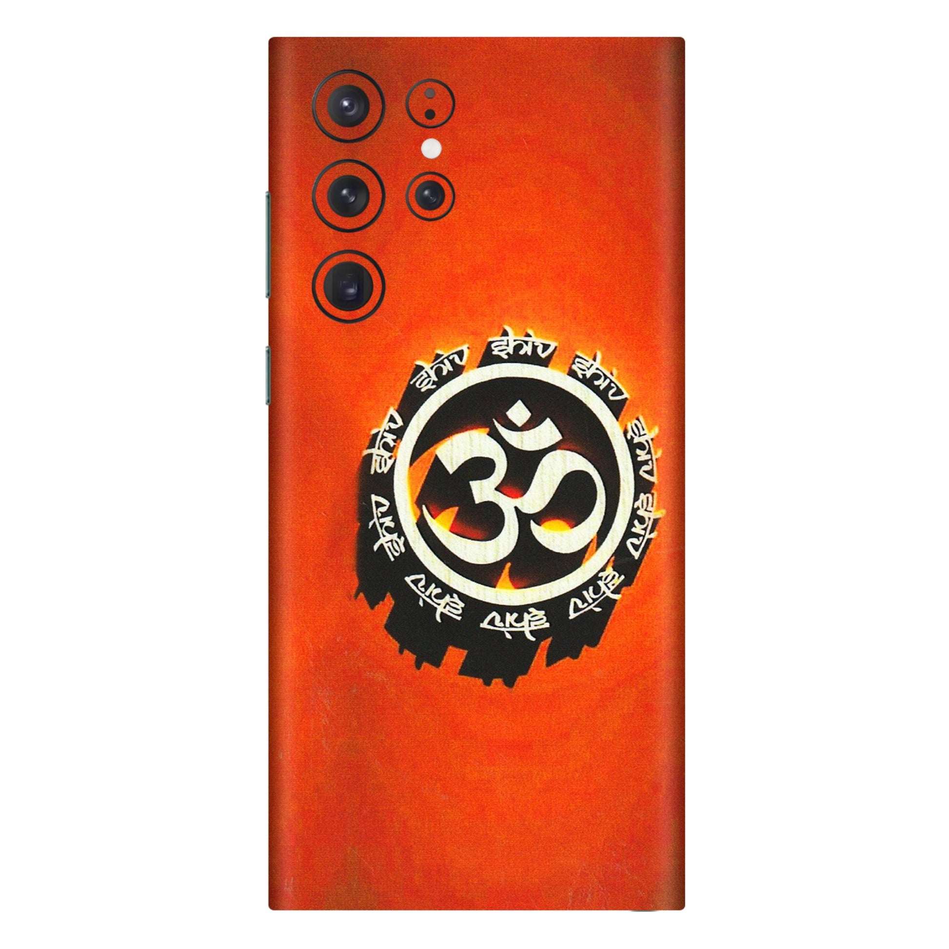 Samsung A/S Series Phone Skins (All Models) - Aum Shiv Orange - 3D Embossed Finish (L-32) Samsung Galaxy S22 Ultra