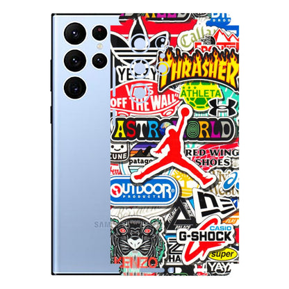Samsung A/S Series Phone Skins (All Models) - Multi Brands Sticker Graffiti - 3D Embossed Finish (L-37) Samsung Galaxy S22 Ultra