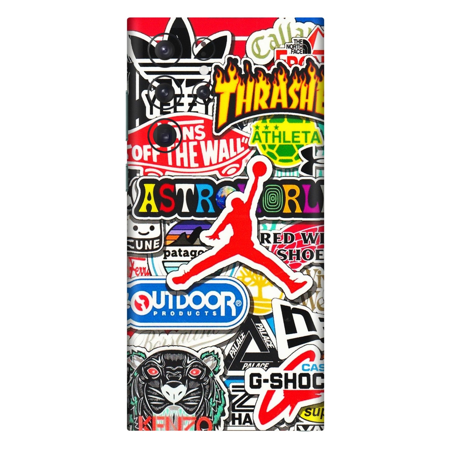 Samsung A/S Series Phone Skins (All Models) - Multi Brands Sticker Graffiti - 3D Embossed Finish (L-37) Samsung Galaxy S22 Ultra