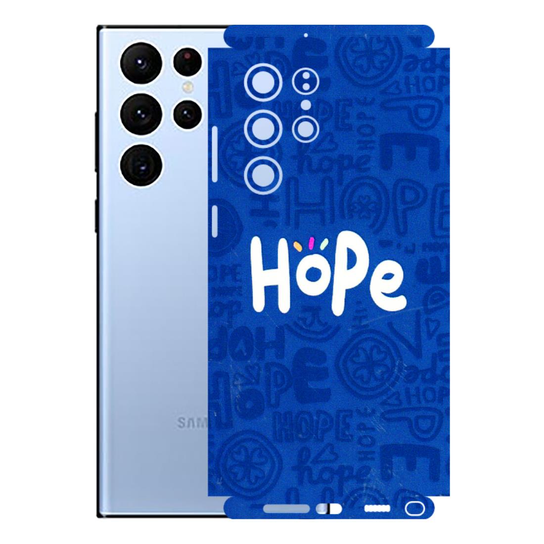 Samsung A/S Series Phone Skins (All Models) - Hope Doodles Blue - 3D Embossed Finish (L-43) Samsung Galaxy S22 Ultra