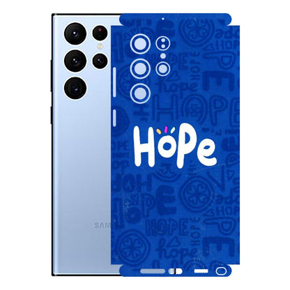 Samsung A/S Series Phone Skins (All Models) - Hope Doodles Blue - 3D Embossed Finish (L-43) Samsung Galaxy S22 Ultra