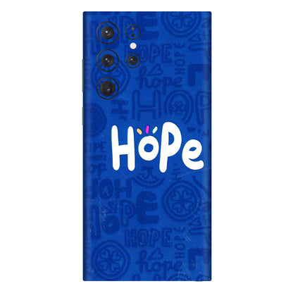 Samsung A/S Series Phone Skins (All Models) - Hope Doodles Blue - 3D Embossed Finish (L-43) Samsung Galaxy S22 Ultra