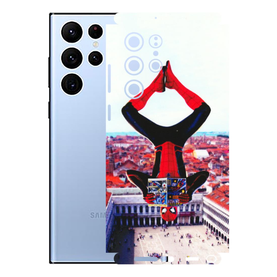 Samsung A/S Series Phone Skins (All Models) - Spiderman Hanging - 3D Embossed Finish (L-53) Samsung Galaxy S22 Ultra