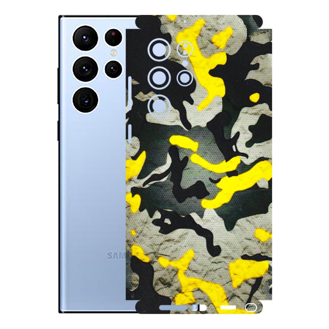 Samsung A/S Series Phone Skins (All Models) - Yellow Camouflage - 3D Embossed Finish (L-61) Samsung Galaxy S22 Ultra