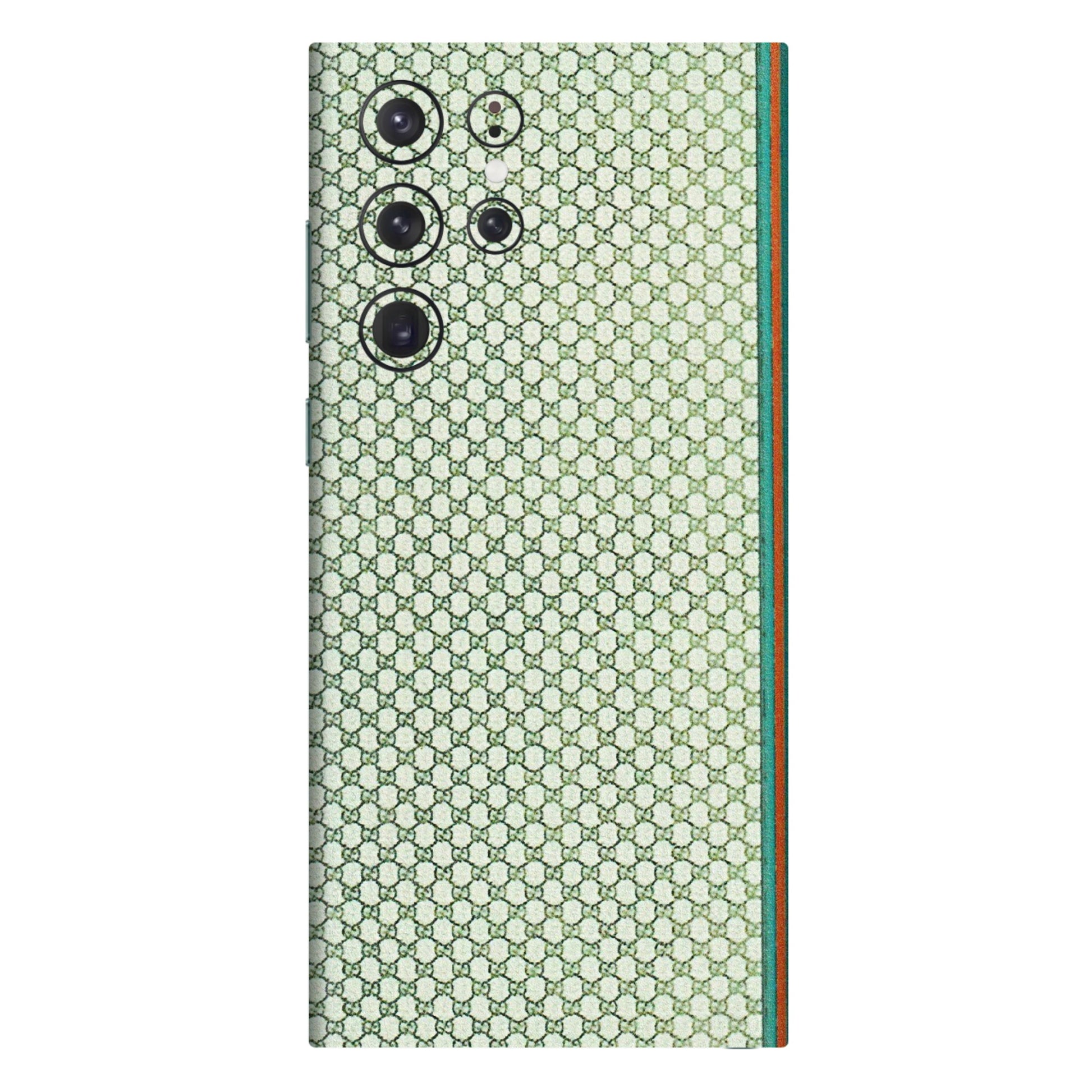 Samsung A/S Series Phone Skins (All Models) - Gucci Fabric Pattern - 3D Embossed Finish (L-73) Samsung Galaxy S22 Ultra