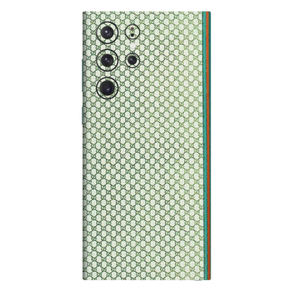 Samsung A/S Series Phone Skins (All Models) - Gucci Fabric Pattern - 3D Embossed Finish (L-73) Samsung Galaxy S22 Ultra