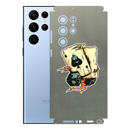 Samsung A/S Series Phone Skins (All Models) - Grey Cards Of Ace - 3D Embossed Finish (L-77) Samsung Galaxy S22 Ultra