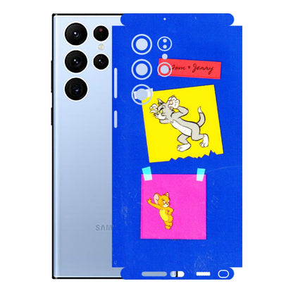 Samsung A/S Series Phone Skins (All Models) - Tom N Jerry Sticky Notes - 3D Embossed Finish (L-88) Samsung Galaxy S22 Ultra