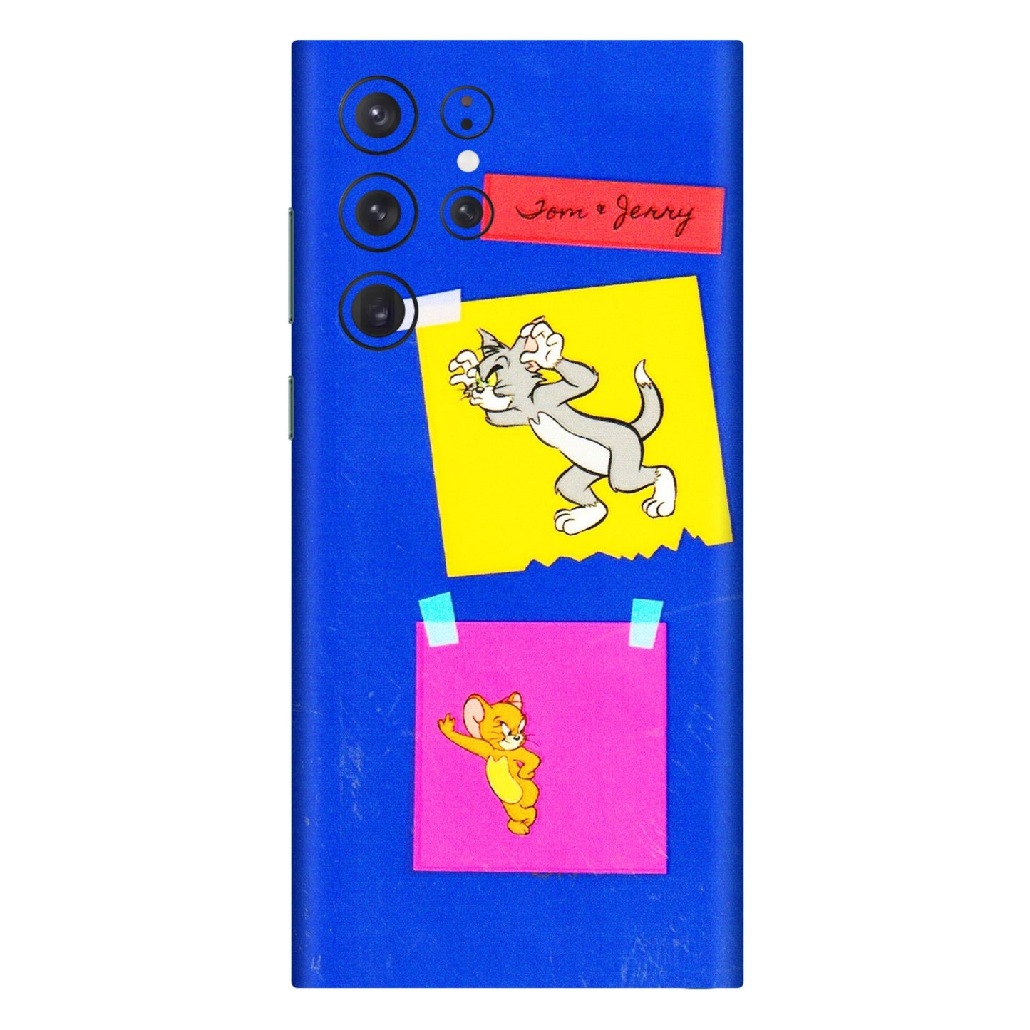 Samsung A/S Series Phone Skins (All Models) - Tom N Jerry Sticky Notes - 3D Embossed Finish (L-88) Samsung Galaxy S22 Ultra