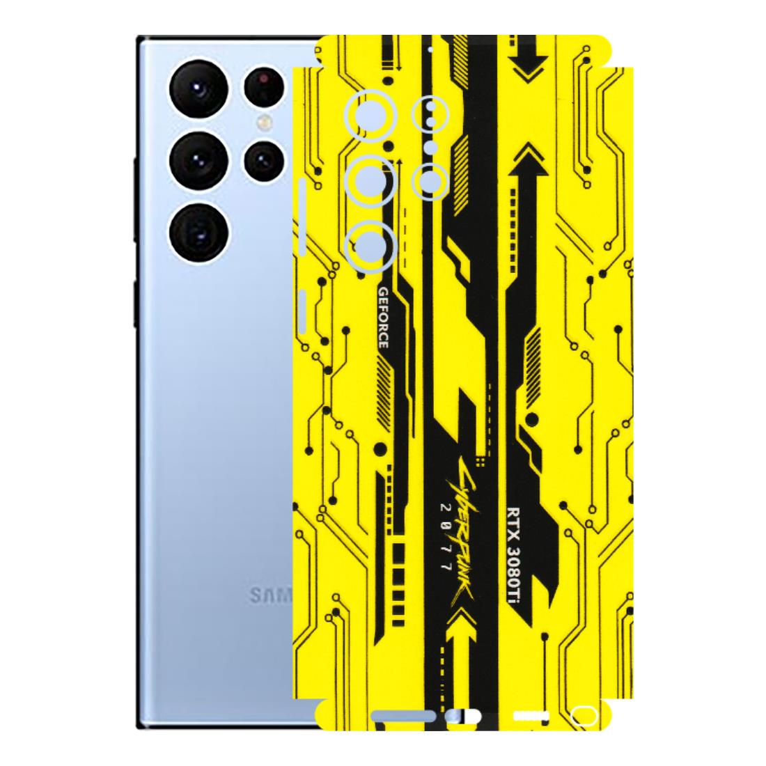 Samsung A/S Series Phone Skins (All Models) - Yellow Cyberpunk - 3D Embossed Finish (L-93) Samsung Galaxy S22 Ultra