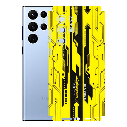 Samsung A/S Series Phone Skins (All Models) - Yellow Cyberpunk - 3D Embossed Finish (L-93) Samsung Galaxy S22 Ultra