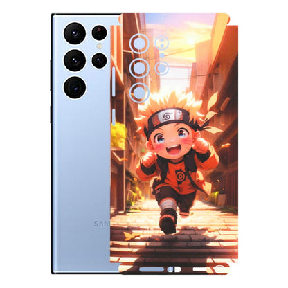 Samsung A/S Series Phone Skins (All Models) - Naruto Cute Toon Running - Matte Finish (M-04) Samsung Galaxy S22 Ultra