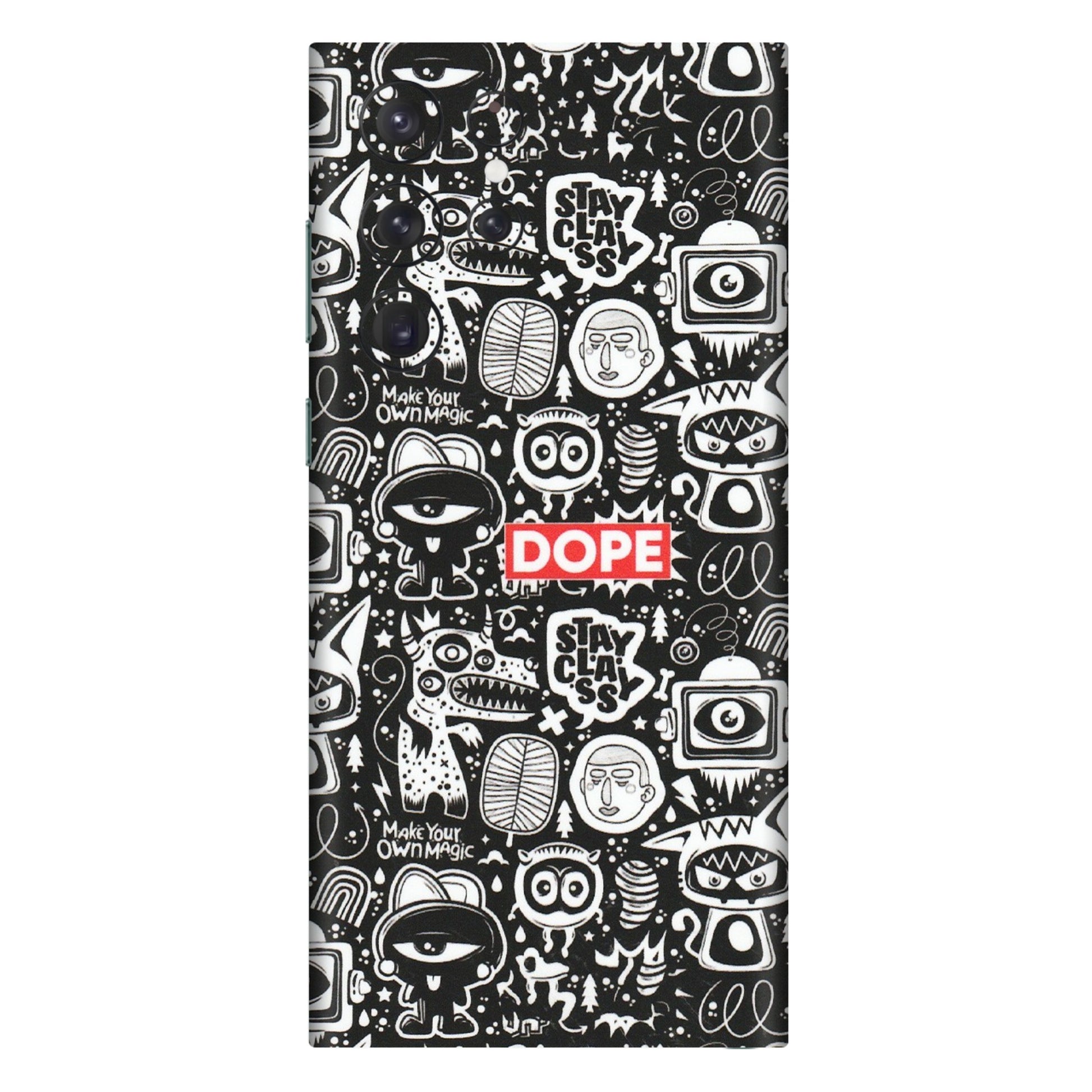 Samsung A/S Series Phone Skins (All Models) - Dope Stay Classy Black Doodles - Matte Finish (M-126) Samsung Galaxy S22 Ultra