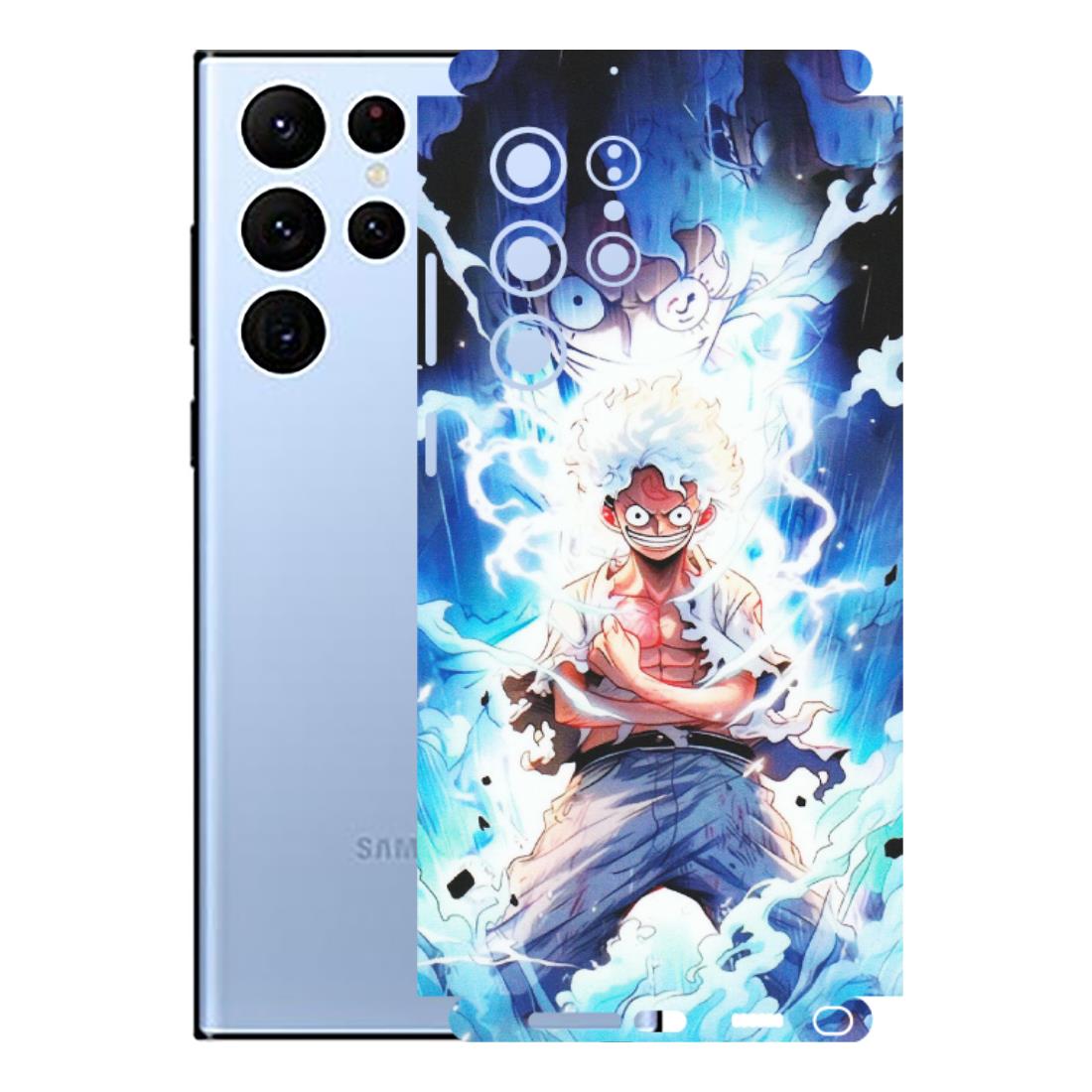 Samsung A/S Series Phone Skins (All Models) - Blue Thunder Luffy Anime - Matte Finish (M-132) Samsung Galaxy S22 Ultra