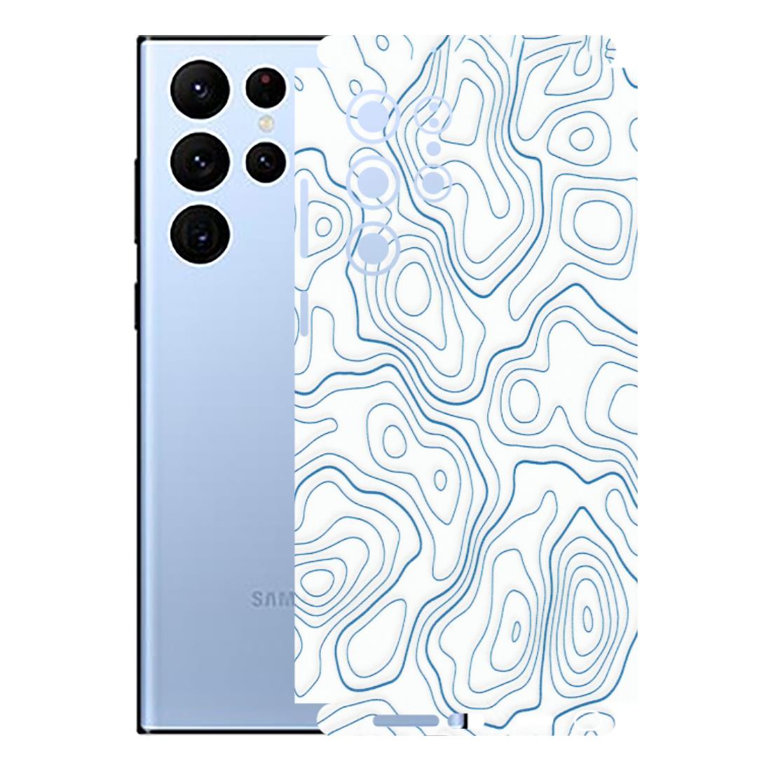 Samsung A/S Series Phone Skins (All Models) - Blue And White Swirls - Matte Finish (M-139) Samsung Galaxy S22 Ultra