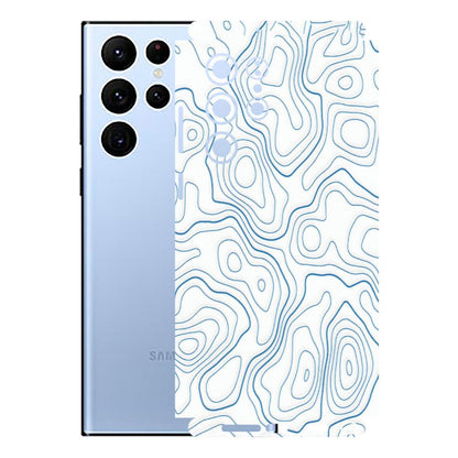 Samsung A/S Series Phone Skins (All Models) - Blue And White Swirls - Matte Finish (M-139) Samsung Galaxy S22 Ultra