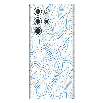 Samsung A/S Series Phone Skins (All Models) - Blue And White Swirls - Matte Finish (M-139) Samsung Galaxy S22 Ultra