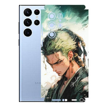 Samsung A/S Series Phone Skins (All Models) - New Roronoa Zoro One Picece Anime - Matte Finish (M-140) Samsung Galaxy S22 Ultra