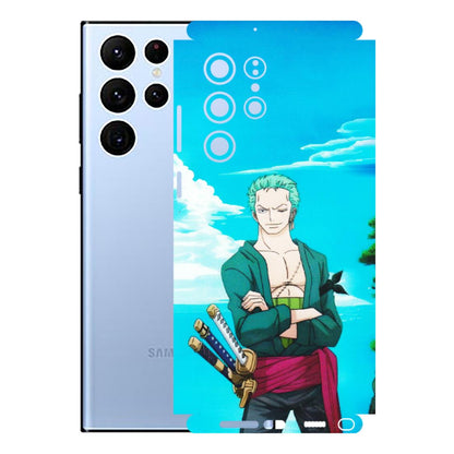 Samsung A/S Series Phone Skins (All Models) - Cool Swordman Zoro Anime - Matte Finish (M-143) Samsung Galaxy S22 Ultra
