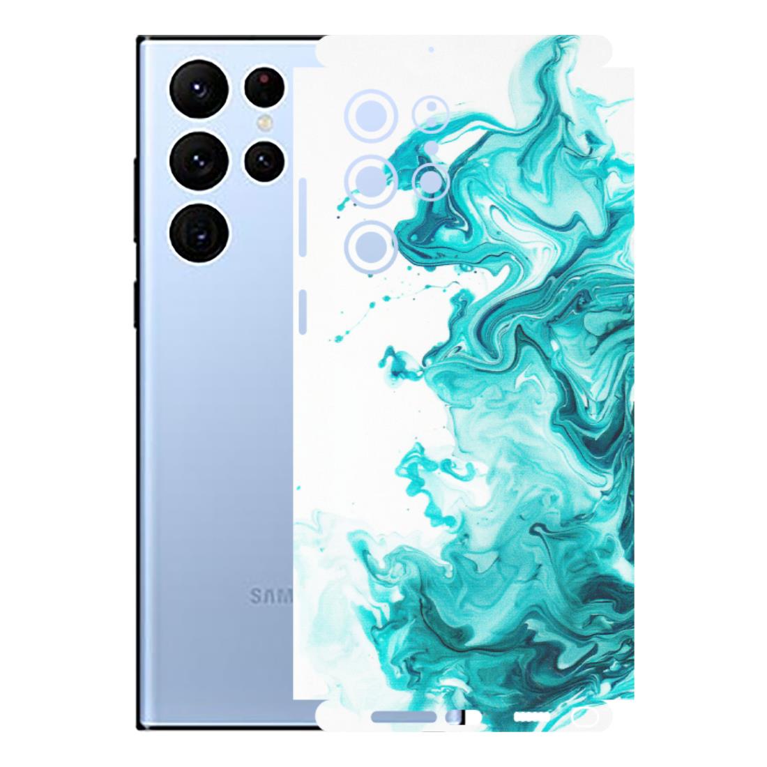 Samsung A/S Series Phone Skins (All Models) - Sky Blue Abstract Colour - Matte Finish (M-146) Samsung Galaxy S22 Ultra