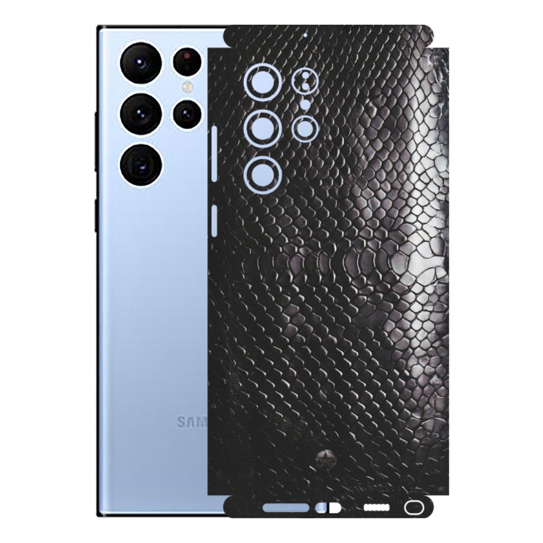 Samsung A/S Series Phone Skins (All Models) - Black Snack Leather - Matte Finish (M-147) Samsung Galaxy S22 Ultra