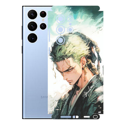 Samsung A/S Series Phone Skins (All Models) - Pirate Hunter One Piece Anime - Matte Finish (M-157) Samsung Galaxy S22 Ultra