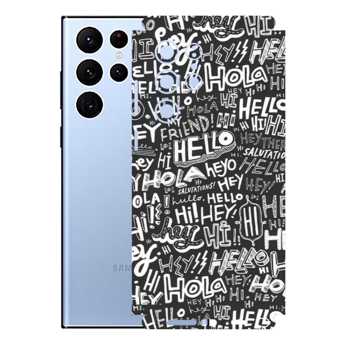 Samsung A/S Series Phone Skins (All Models) - Hi Hello Doodles - Matte Finish (M-25) Samsung Galaxy S22 Ultra