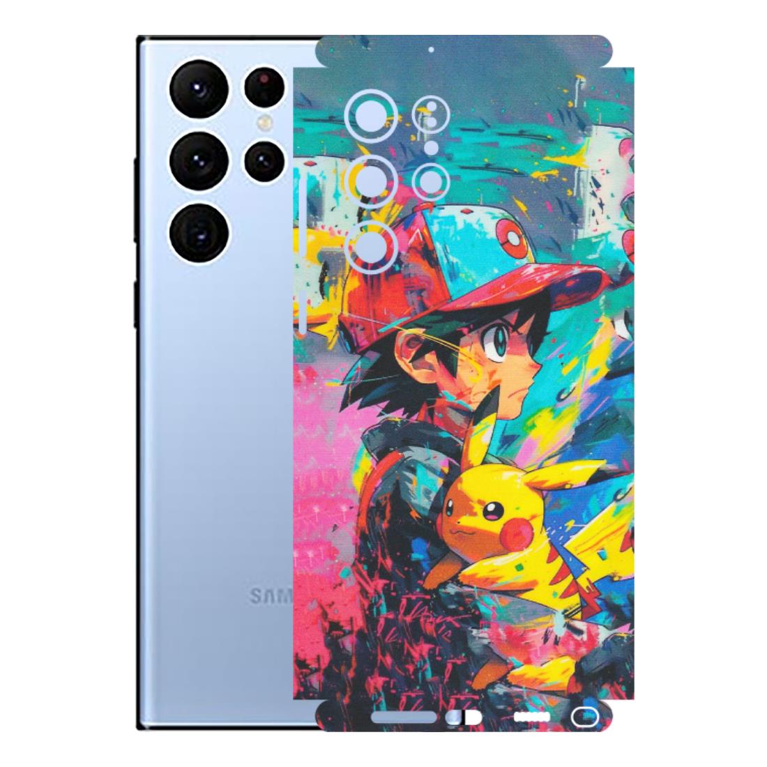 Samsung A/S Series Phone Skins (All Models) - Ash & Pikachu - Matte Finish (M-26) Samsung Galaxy S22 Ultra
