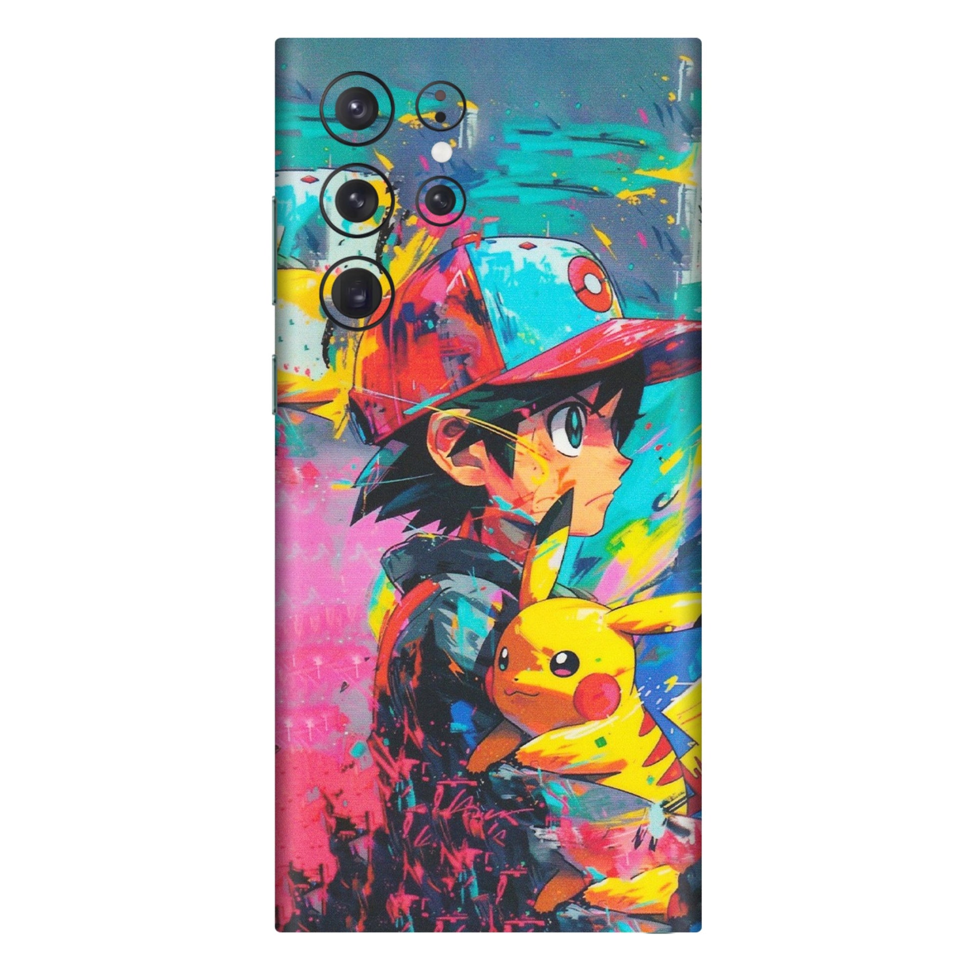 Samsung A/S Series Phone Skins (All Models) - Ash & Pikachu - Matte Finish (M-26) Samsung Galaxy S22 Ultra