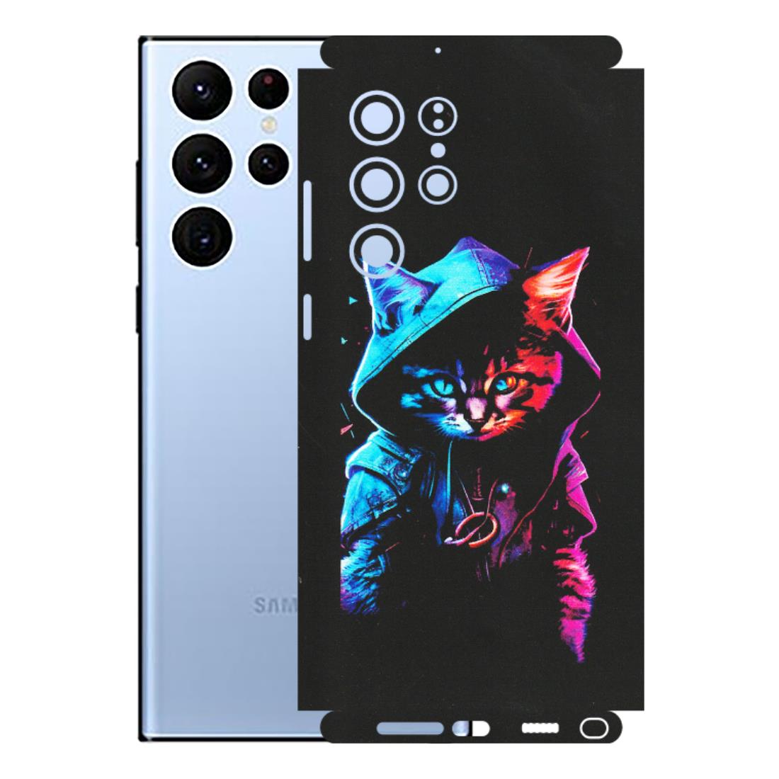 Samsung A/S Series Phone Skins (All Models) - Cyberpunk Cat - Matte Finish (M-45) Samsung Galaxy S22 Ultra