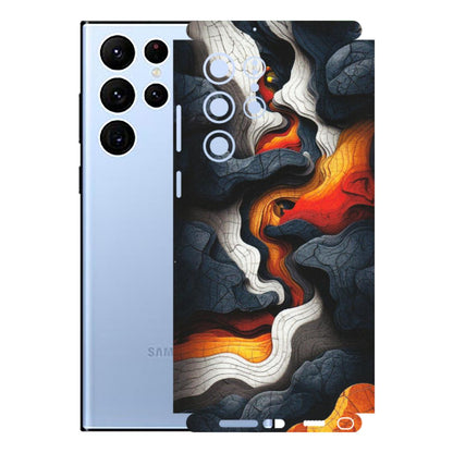 Samsung A/S Series Phone Skins (All Models) - Abstract Volcanic Layers - Matte Finish (M-52) Samsung Galaxy S22 Ultra