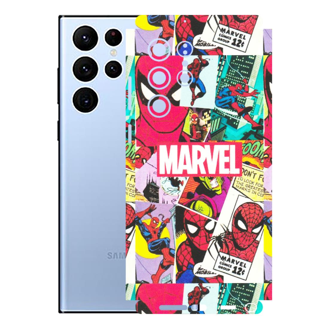 Samsung A/S Series Phone Skins (All Models) - Marvel Comic Spiderman Grafitti - Matte Finish (M-72) Samsung Galaxy S22 Ultra