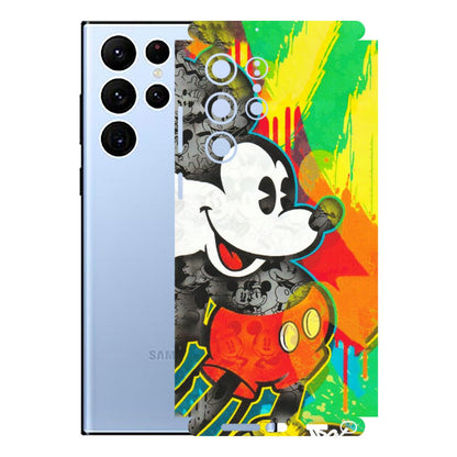 Samsung A/S Series Phone Skins (All Models) - Multiple Mickey With Colourful Texture - Matte Finish (M-84) Samsung Galaxy S22 Ultra