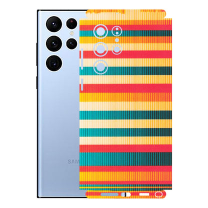 Samsung A/S Series Phone Skins (All Models) - Colourful Stripes Soothing Effect - Matte Finish (M-86) Samsung Galaxy S22 Ultra