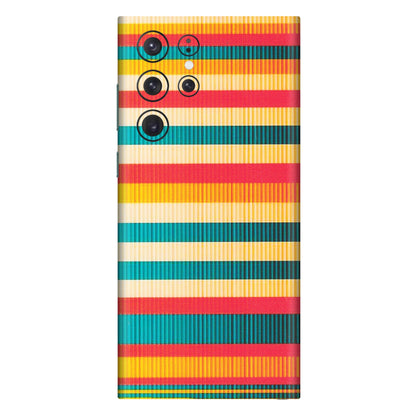 Samsung A/S Series Phone Skins (All Models) - Colourful Stripes Soothing Effect - Matte Finish (M-86) Samsung Galaxy S22 Ultra