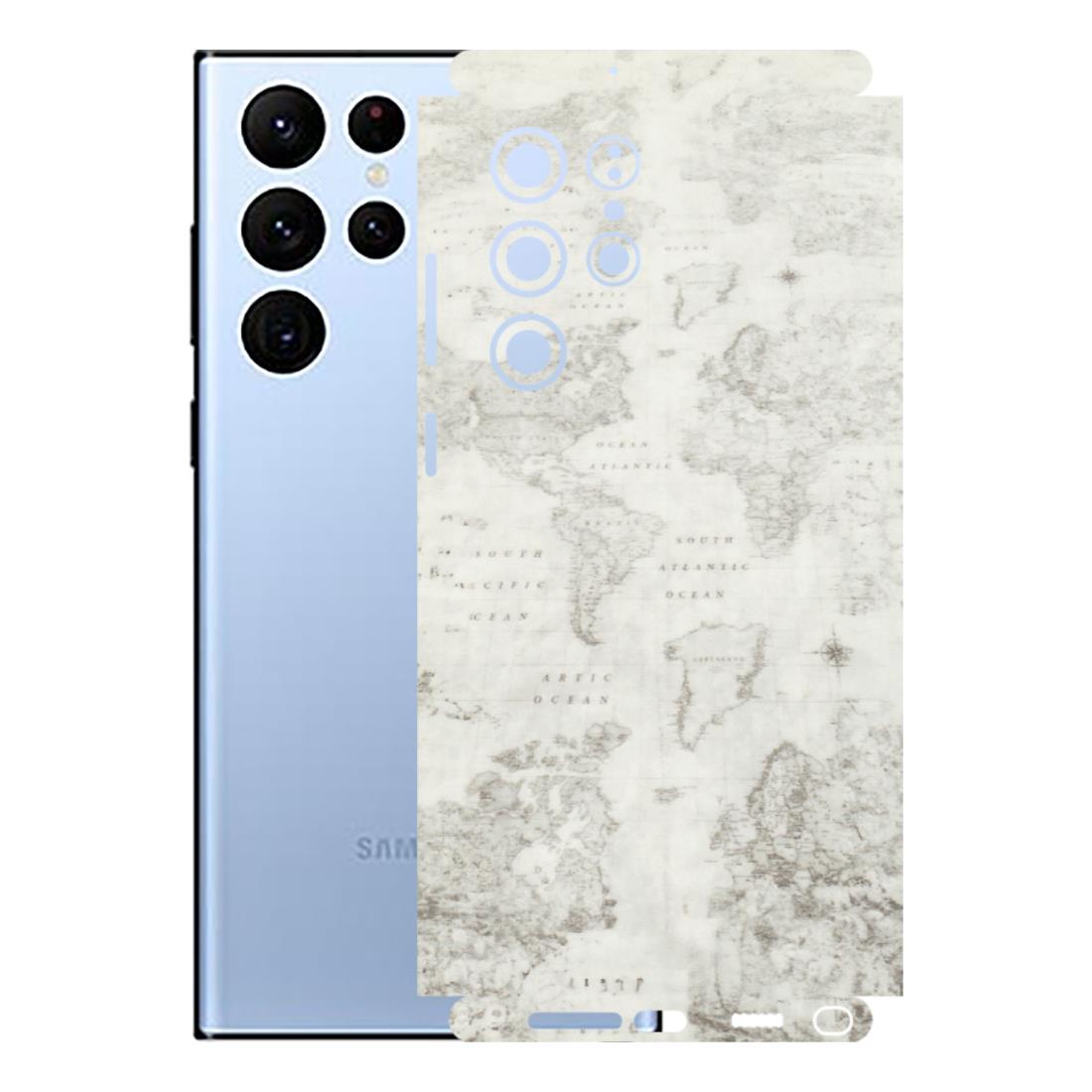 Samsung A/S Series Phone Skins (All Models) - World Travel Map - Transparent Finish (T-04) Samsung Galaxy S22 Ultra