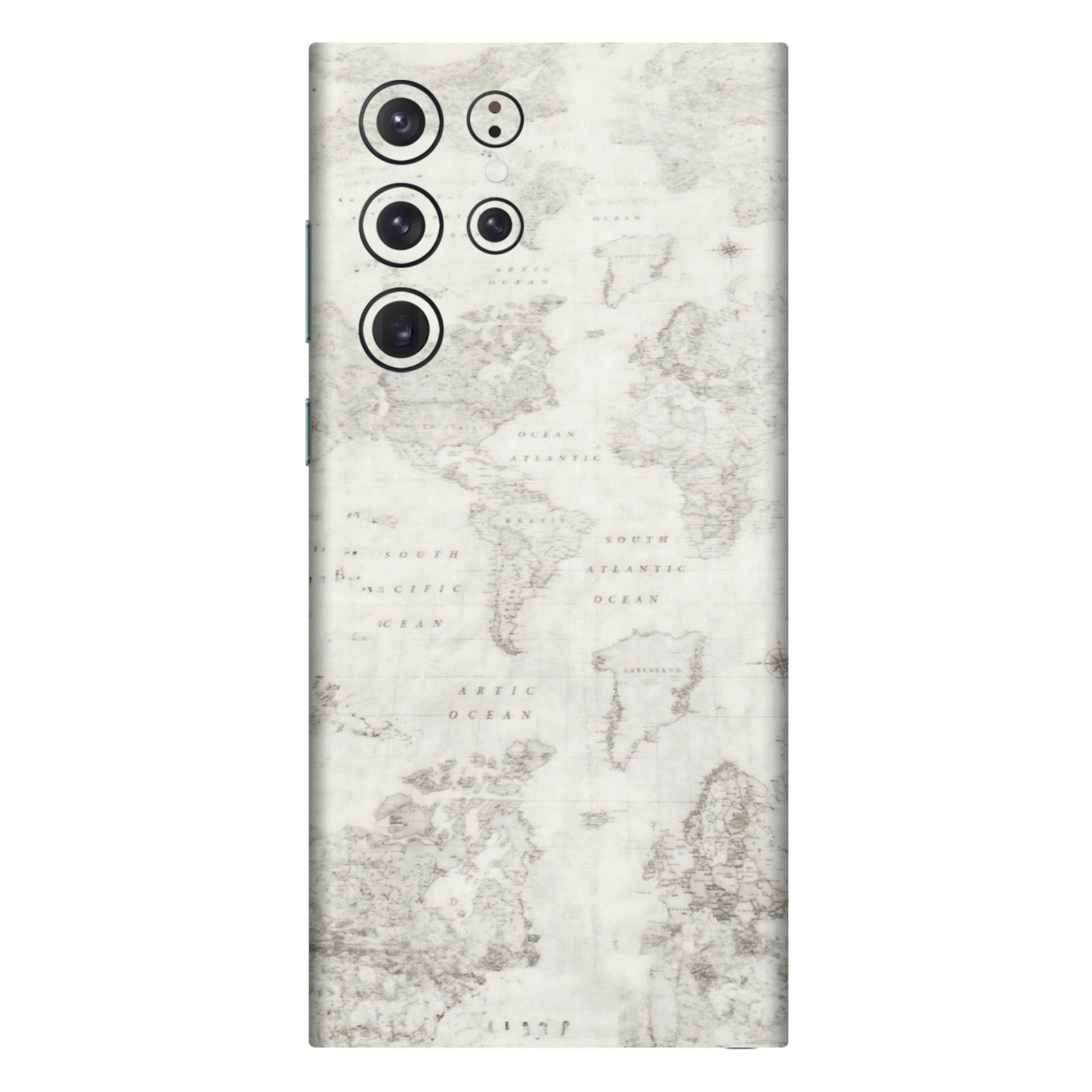 Samsung A/S Series Phone Skins (All Models) - World Travel Map - Transparent Finish (T-04) Samsung Galaxy S22 Ultra