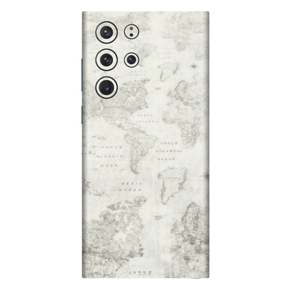 Samsung A/S Series Phone Skins (All Models) - World Travel Map - Transparent Finish (T-04) Samsung Galaxy S22 Ultra
