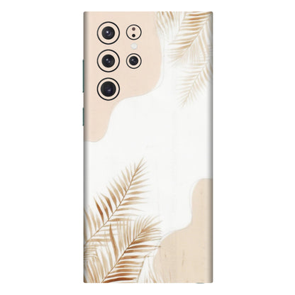 Samsung A/S Series Phone Skins (All Models) - Gold Petals Abstract - Transparent Finish (T-08) Samsung Galaxy S22 Ultra