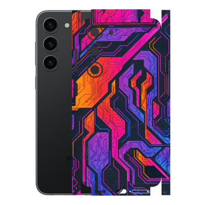 Samsung A/S Series Phone Skins (All Models) - Tech Circuits Futuristic - 3D Embossed Finish (L-07) Samsung Galaxy S23 (5G)