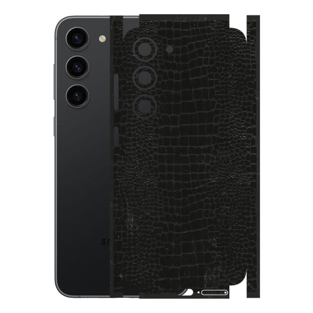 Samsung A/S Series Phone Skins (All Models) - Snake Leather Black - 3D Embossed Finish (L-107) Samsung Galaxy S23 (5G)