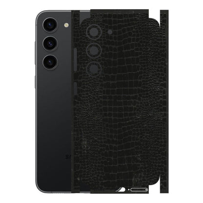 Samsung A/S Series Phone Skins (All Models) - Snake Leather Black - 3D Embossed Finish (L-107) Samsung Galaxy S23 (5G)