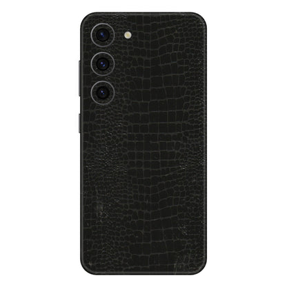 Samsung A/S Series Phone Skins (All Models) - Snake Leather Black - 3D Embossed Finish (L-107) Samsung Galaxy S23 (5G)