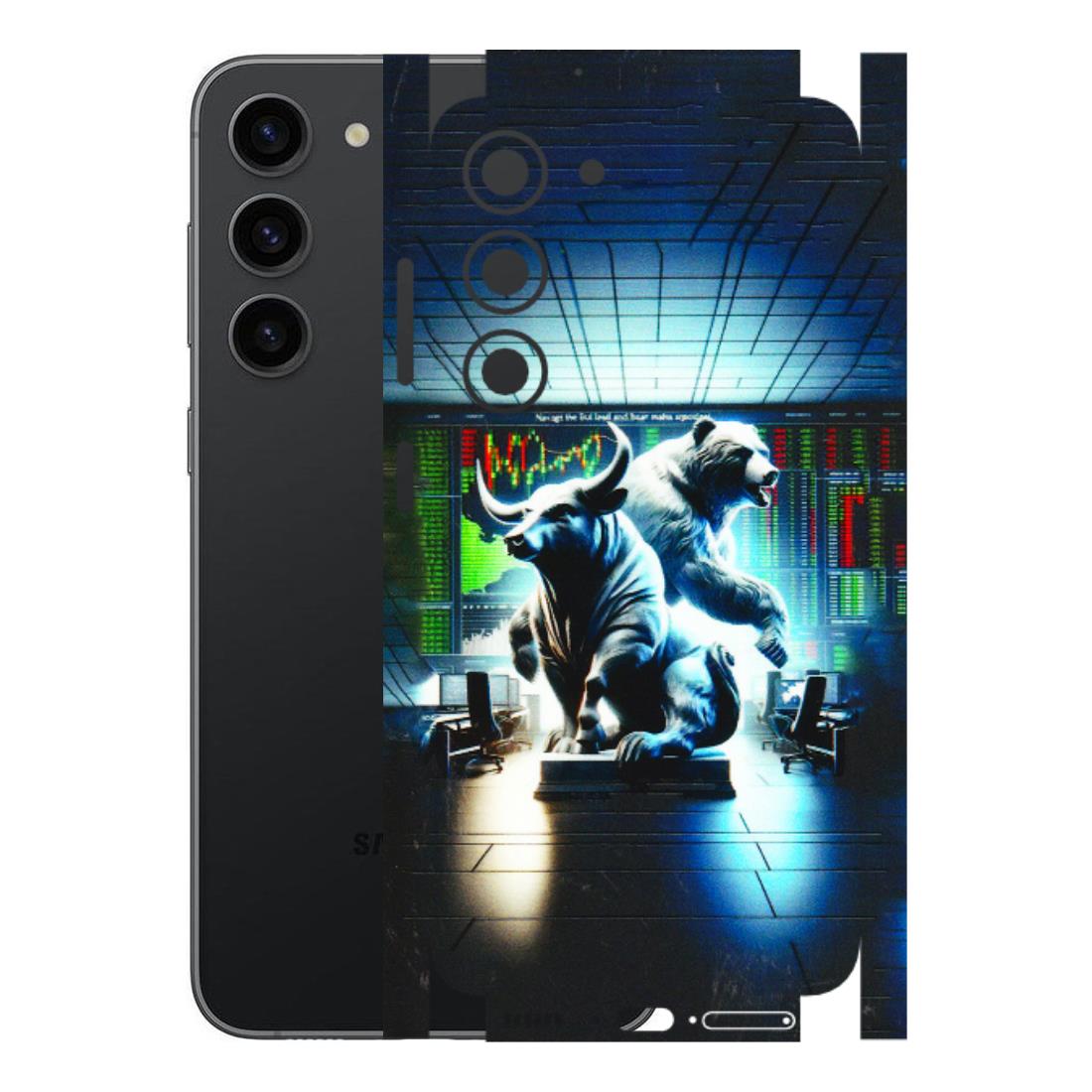 Samsung A/S Series Phone Skins (All Models) - Stock Market Sensex Bear vs Bulls - 3D Embossed Finish (L-15) Samsung Galaxy S23 (5G)