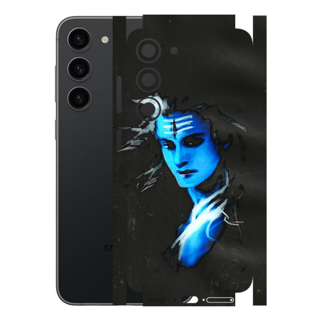 Samsung A/S Series Phone Skins (All Models) - Har Har Mahadev Blue/Black - 3D Embossed Finish (L-185) Samsung Galaxy S23 (5G)
