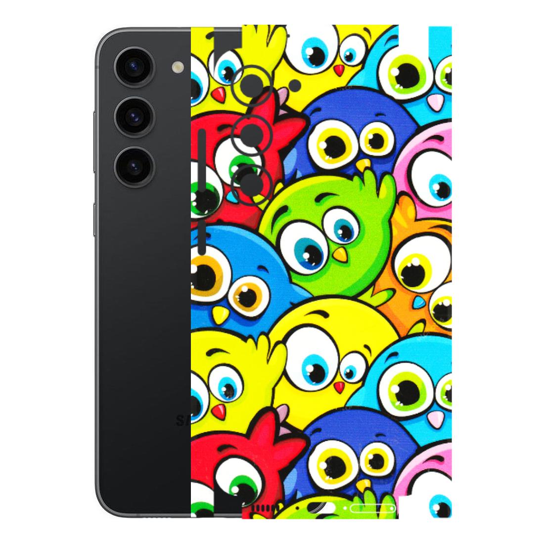 Samsung A/S Series Phone Skins (All Models) - Cute Fluffy Birds - 3D Embossed Finish (L-213) Samsung Galaxy S23 (5G)